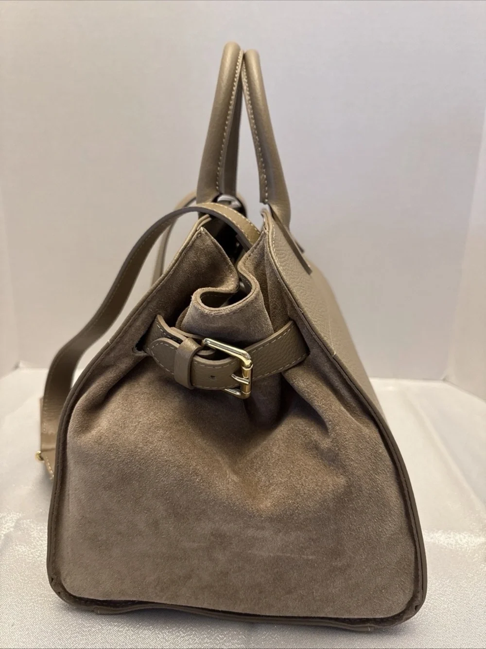 Anna Paola Sage Green Leather Suede Handbag Shoulder Crossbody Purse